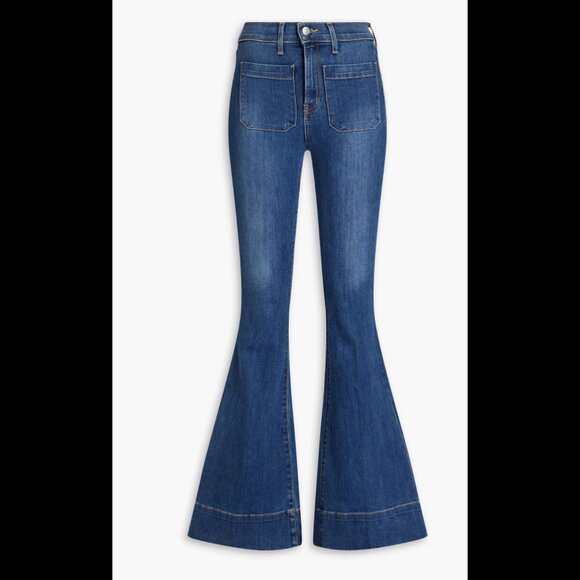 Veronica Beard Sheridan Exaggerated Flare High Rise Jeans, 27, Keystone Wash - Picture 3 of 6